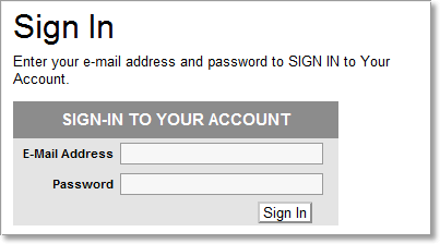 Sign in form